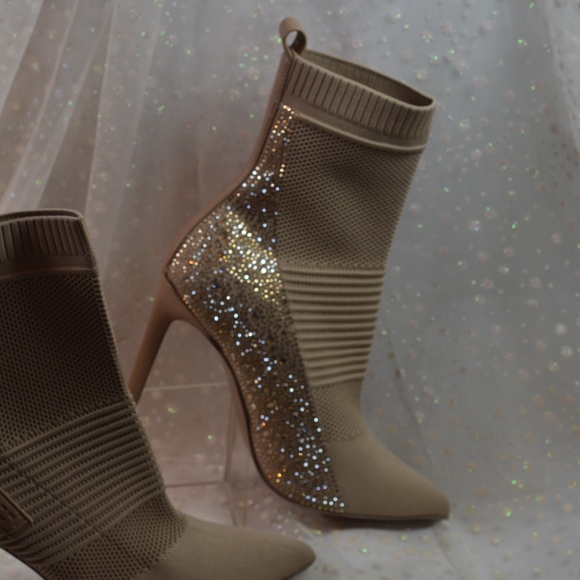 Steve Madden Stiletto Maxwelle  Glitter Boots Sock Pull On  Sz 10 M. NWOT #B-157 - Picture 4 of 14